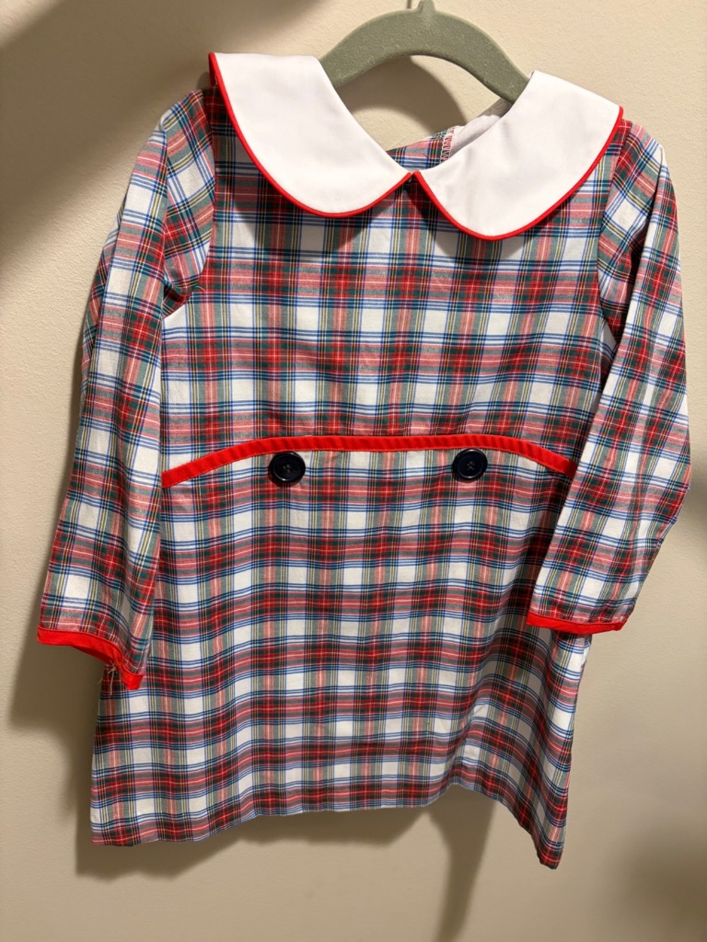 The Beaufort Bonnet Company White & Blue Plaid Peter Pan Collar Nightgown